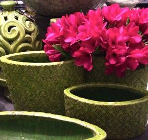 Keramik Blumen Flaschka
